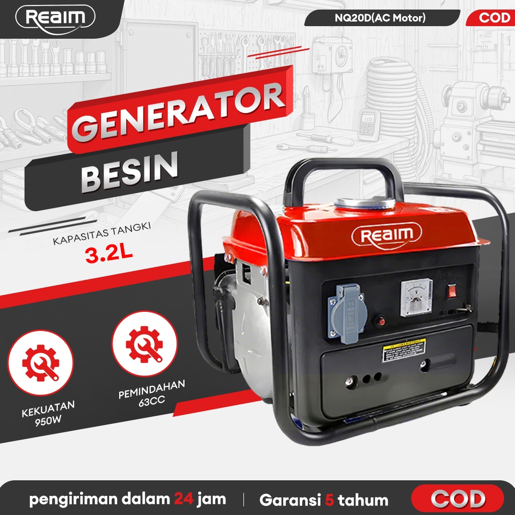 Reaim Genset /2400 2000 Watt Mesin Generator Bensin/Genset Listrik Berkwalitas Portable Bensin Gener