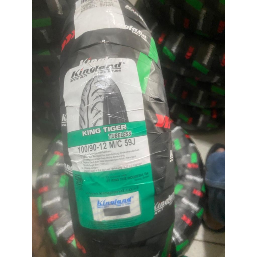 BAN KINGLAND TUBLEES TIGER  100/90-12 depan Scoopy