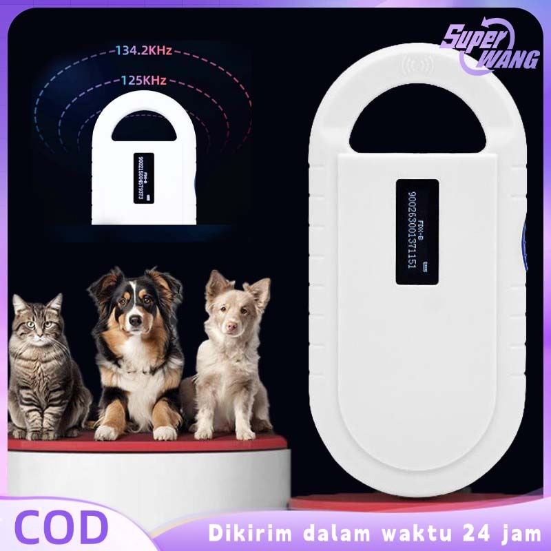 Handheld Scanner Microchip Hewan Pembaca Microchip Pet RFID Portable Animal Chip Reader untuk Kucing