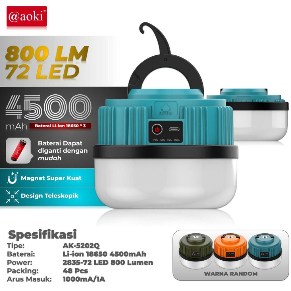 AOKI  Lampu Emergency UFO LED Gantung, Cas Tipe-C AK-5201Q / AK-5202Q - AK-5201Q 3000mAh
