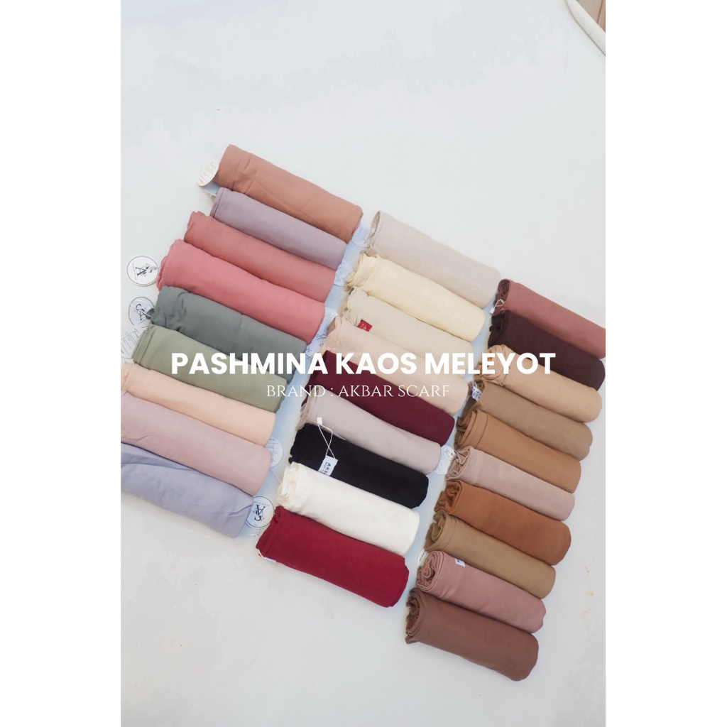 Pashmina Kaos Casual Daily Meleyot by Akbar Scarf | Hijab Kaos Premium Lembut Adem Ringan, Anti Gera