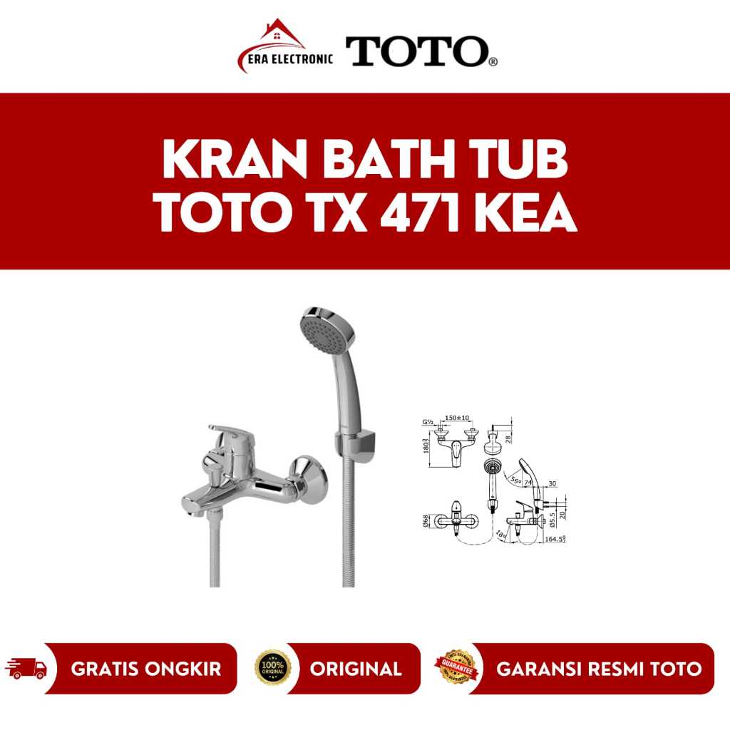 Kran Mixer Set TOTO TX471KEA + Shower / Kran Panas Dingin TX 471 KEA
