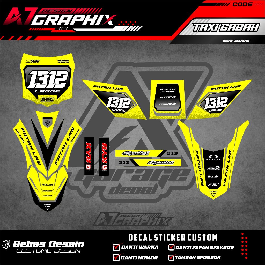 DECAL TAXI GABAH - DECAL MOTOR GABAH FREE CUSTOM DESIGN / MOTOR TAKSI GABAH