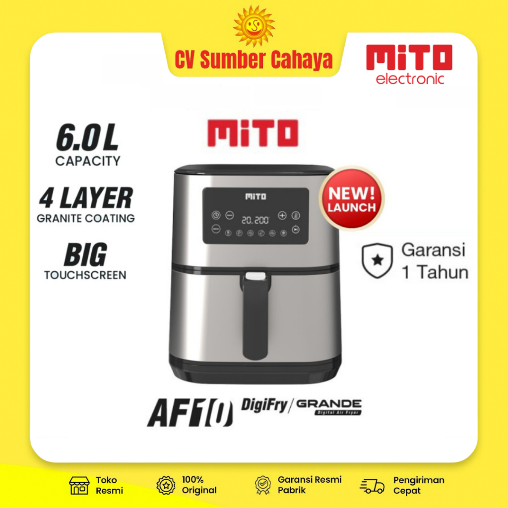 Digital Air Fryer Mito Mitochiba Grande AF10 6 Liter Digifry AF-10