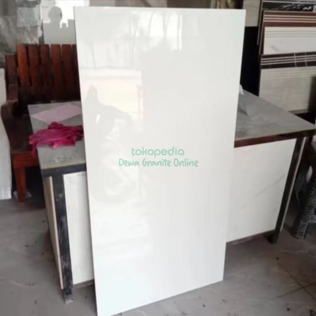 Granit lantai/dinding 60x120 putih polos glossy