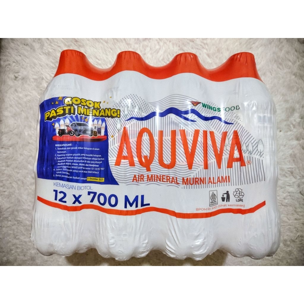 

✨AQUVIVA 700ml 1 PACK ISI 12 BOTOL✨