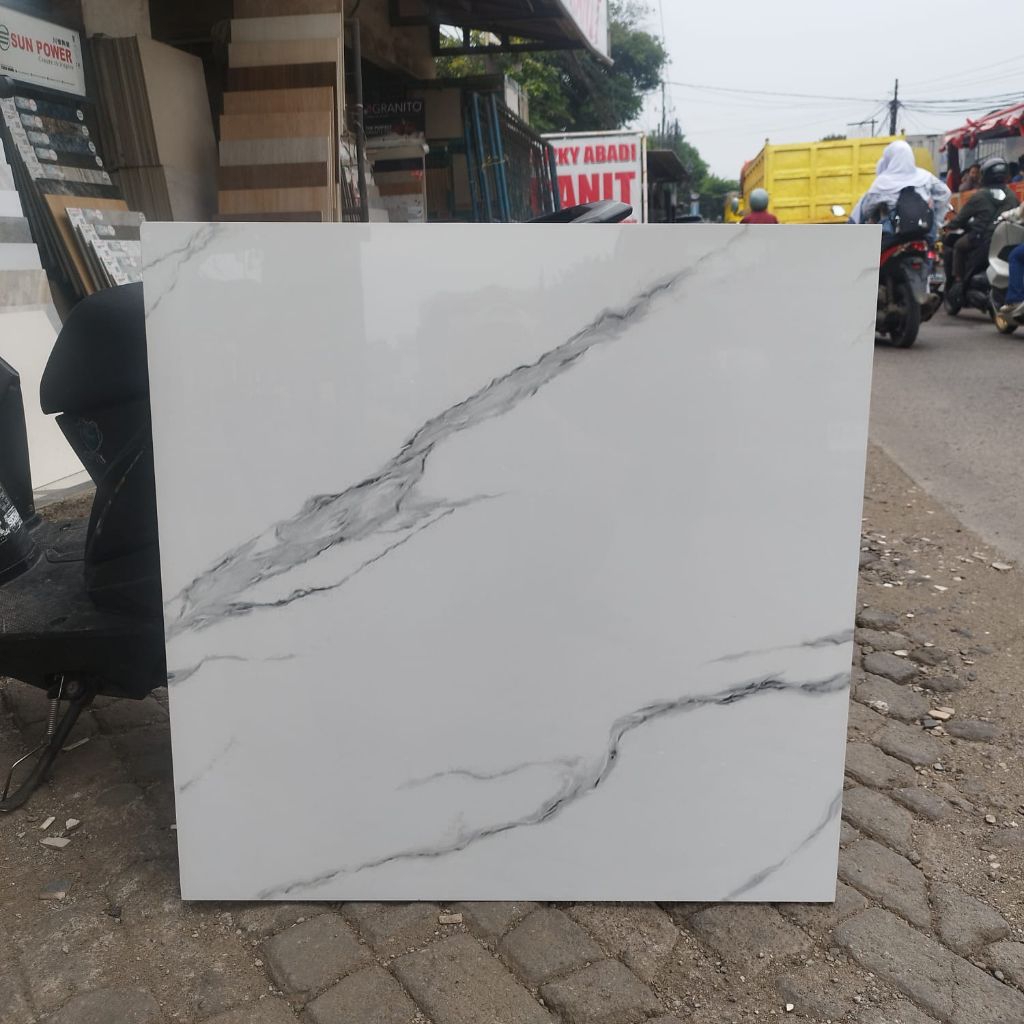 Granit 80x80 motif marmer Glazed Polished titanio statuario