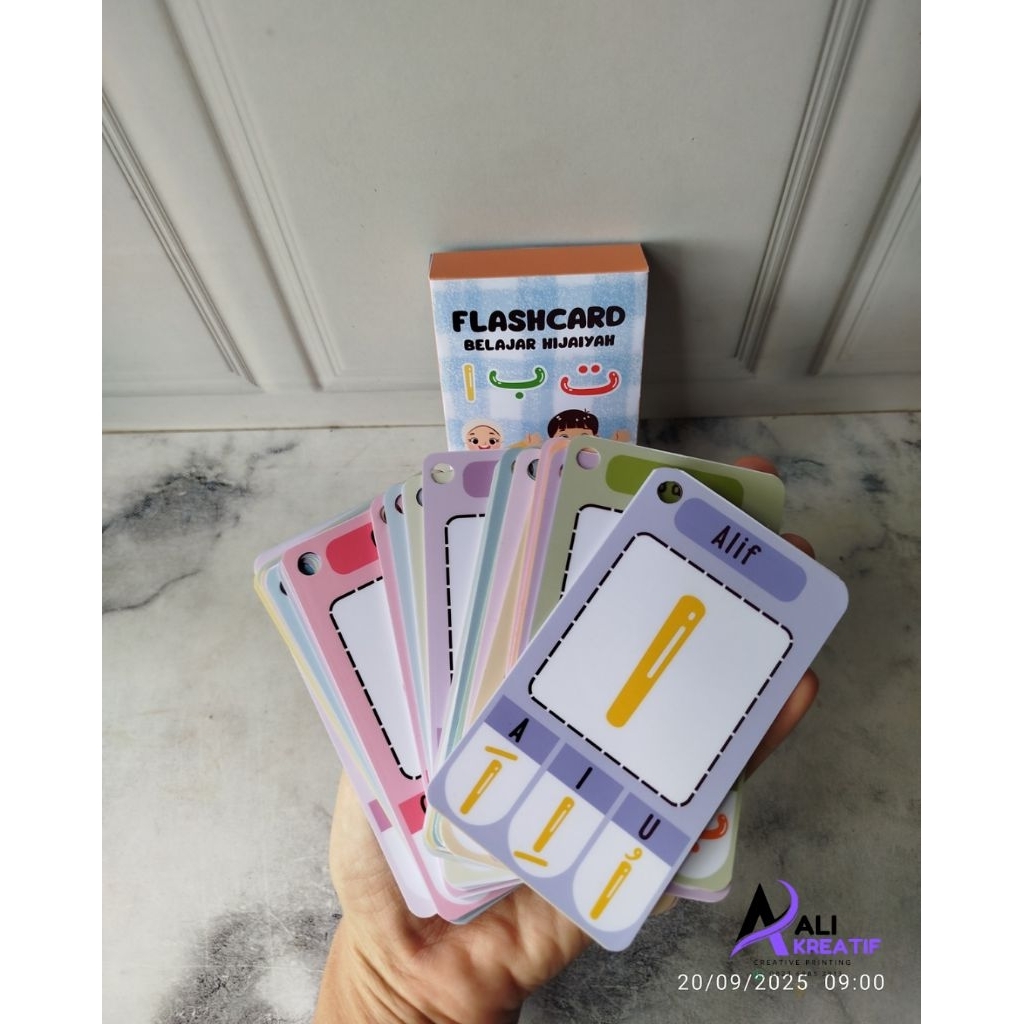 Flashcard Hijaiyah Laminasi Panas – Kartu Belajar Huruf Hijaiyah Anak PAUD TK TPA