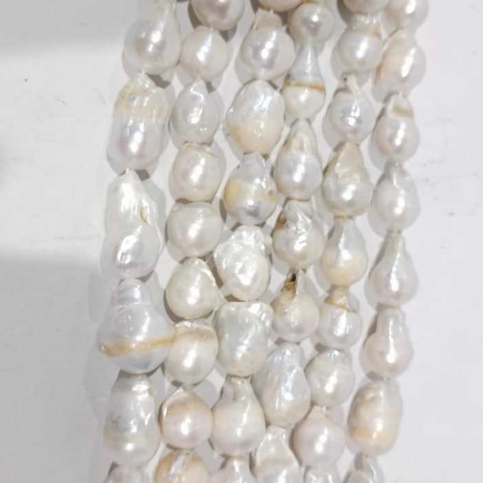 MUTIARA RENTENG AIR TAWAR / MUTIARA RENTENG BAROCK 14 - 20MM PUTIH / MUTIARA RENTENG DIJUAL PER RENT