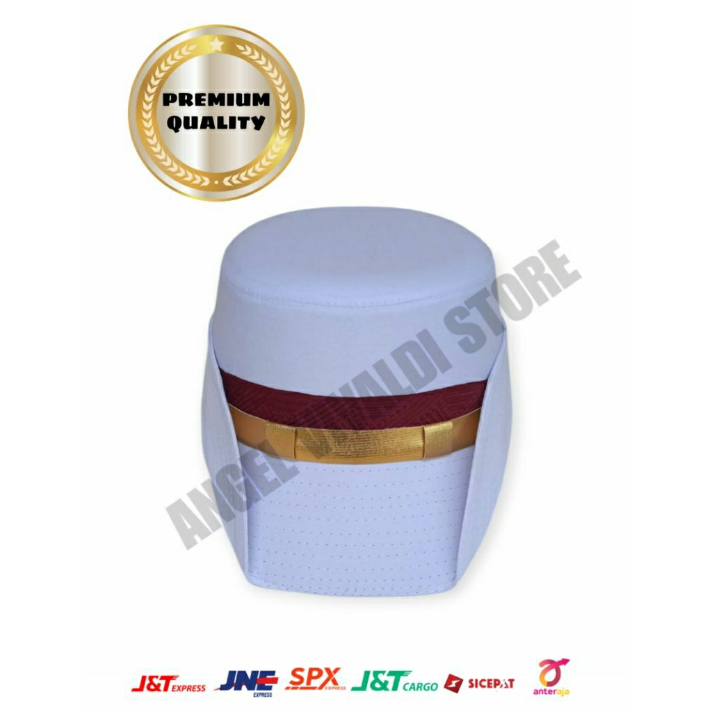 Topi Pet Paskibra Kowad Polos Lis Merah Kuning Bisa Costum