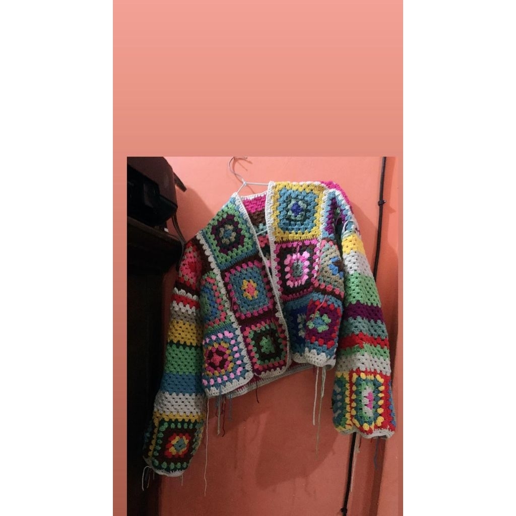 Cardigan handmade sweater (granny square)