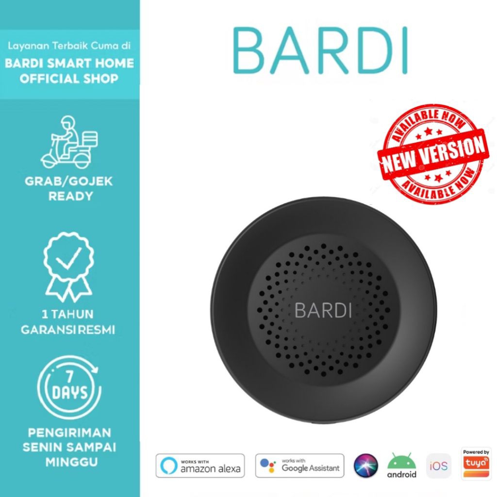 BARDI OFFICIAL Smart Home WiFi Siren Loud Alarm dan Sensor Temperatur dan Kelembaban