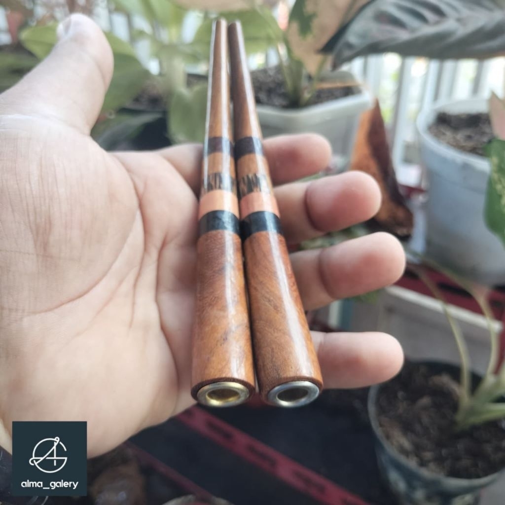 GALERY_ALMA ( 15cm ) once cangklong / once pipa rokok / padutan / sedotan  berbagai macam jenis kayu