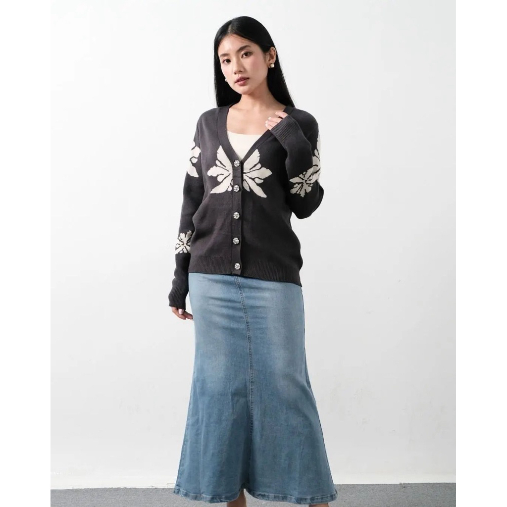 Cardigan Motif Bunga Pinkdose