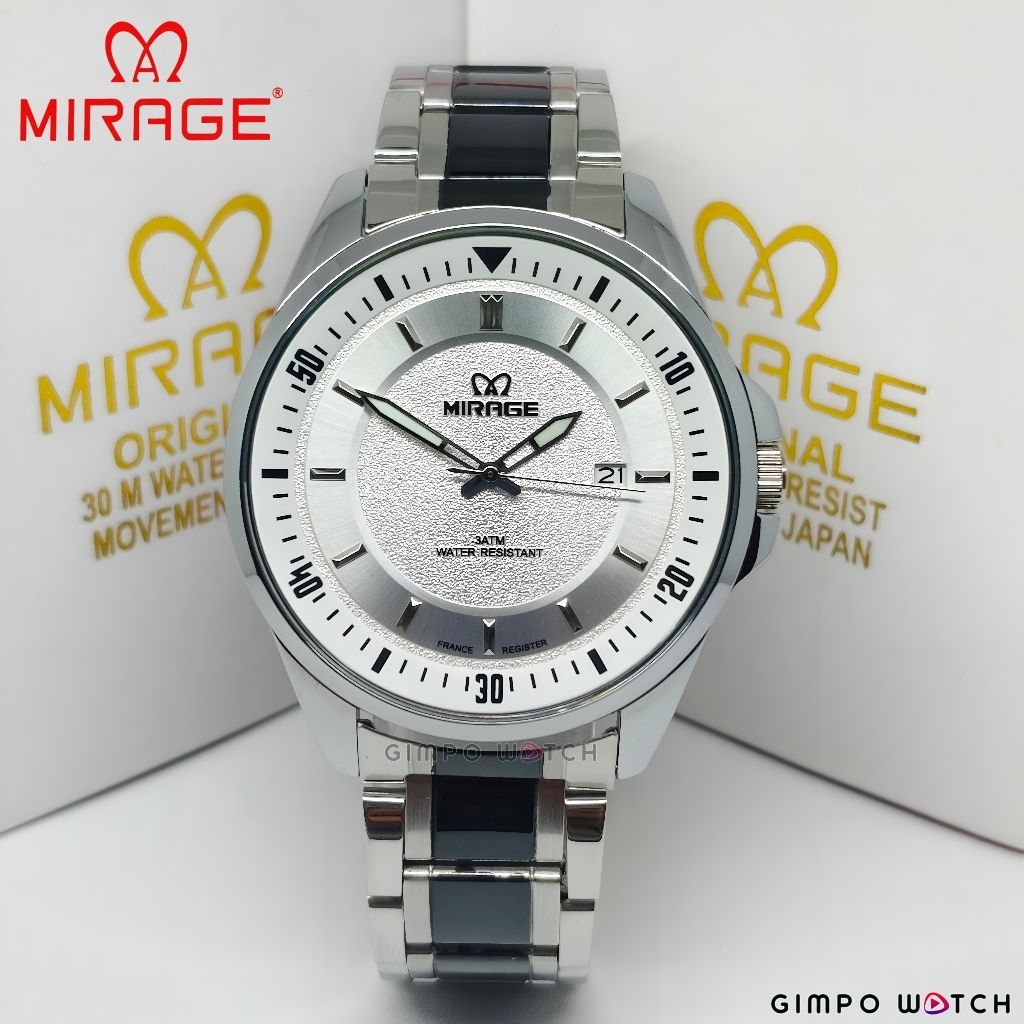 Mirage Jam Tangan Analog Pria Original Water Resistant 8895BRP-M