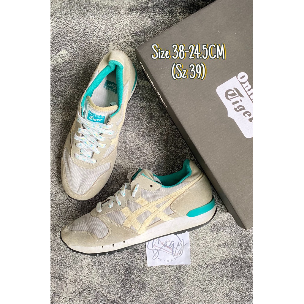 Onitsuka Tiger Alvarado White Green Sneakers Prelovedp Size 38 250+Admin