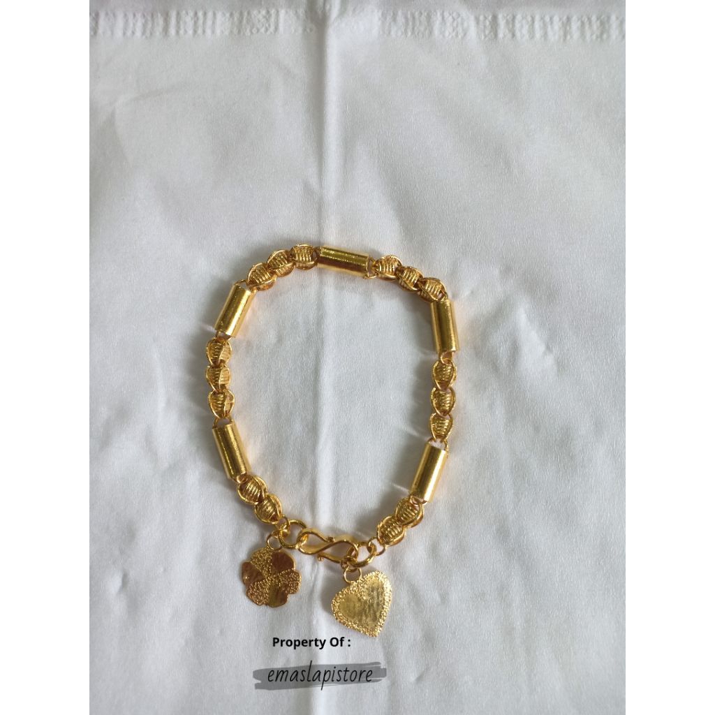 Gelang Rantai Bambu Sela Per Lapis Emas 999 Banjar