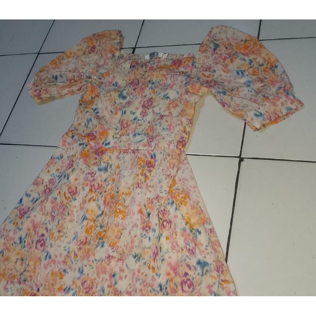 preloved/thrift mini dress jastip flowers korean styling