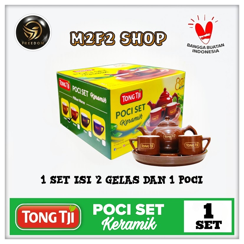Tong Tji Poci Set Keramik | Wadah Teh - 1 Set (Kemasan Satuan)