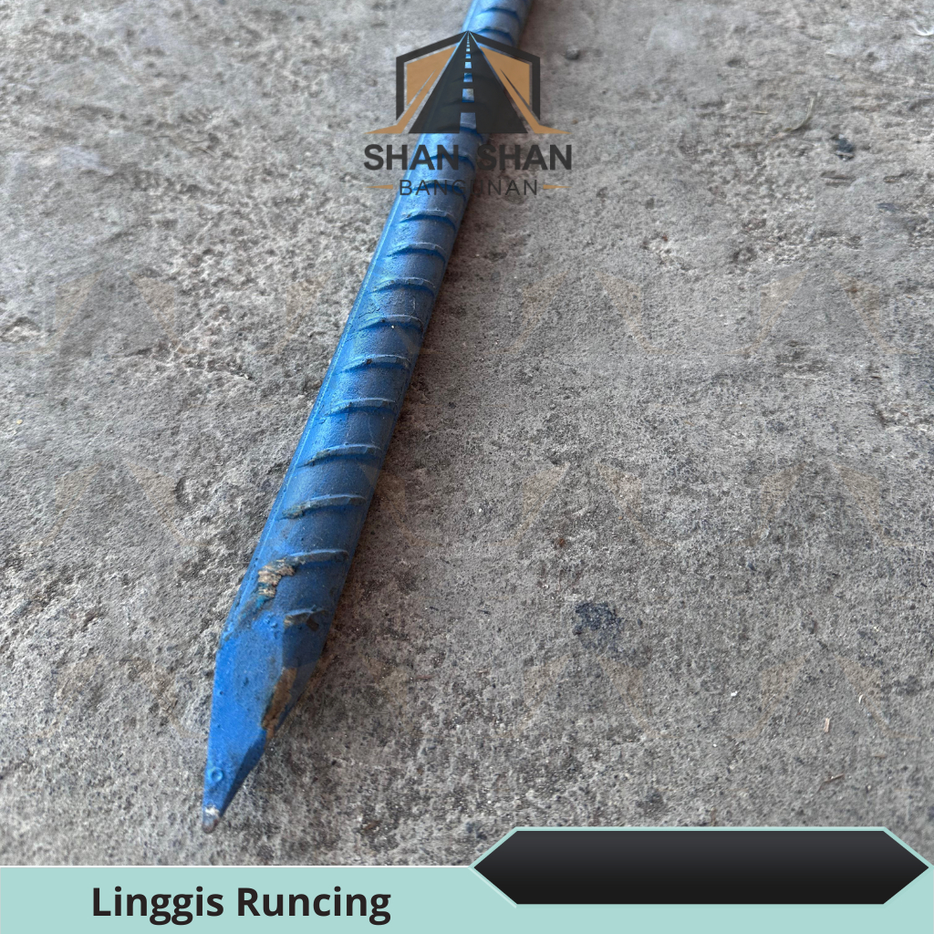 Linggis Besi Ulir 1" Model Lancip Pj 100cm / Linggis Runcing / Linggis Tanam