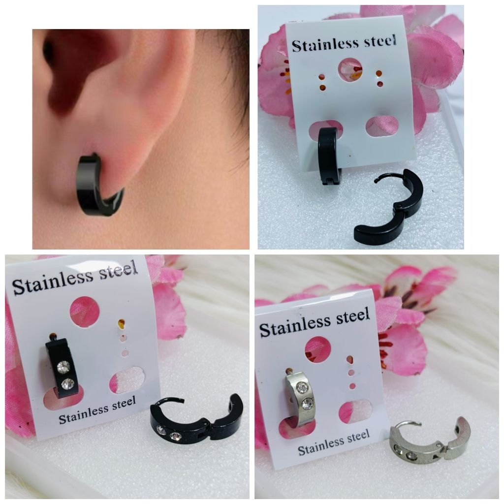 ANTING TITANIUM PRIA DAN WANITA TINDIK HITAM