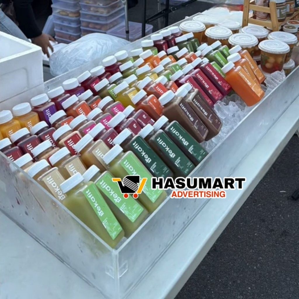 Tempat Es Batu Akrilik (Size L) Tebal 5mm / Wadah Jus Buah Akrilik / Kotak Es Batu / Tempat Jus / Te