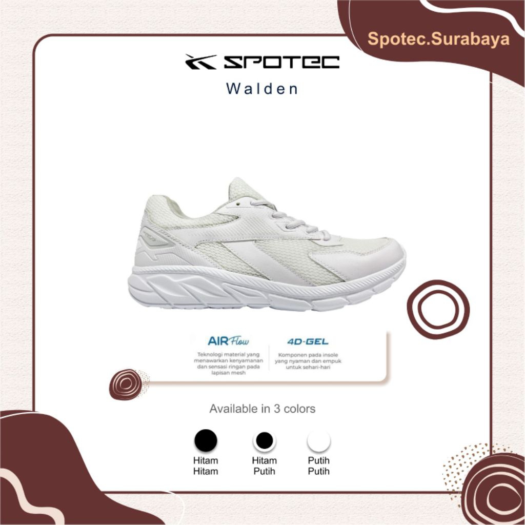 Sepatu Sekolah SPOTEC WALDEN Putih-Putih