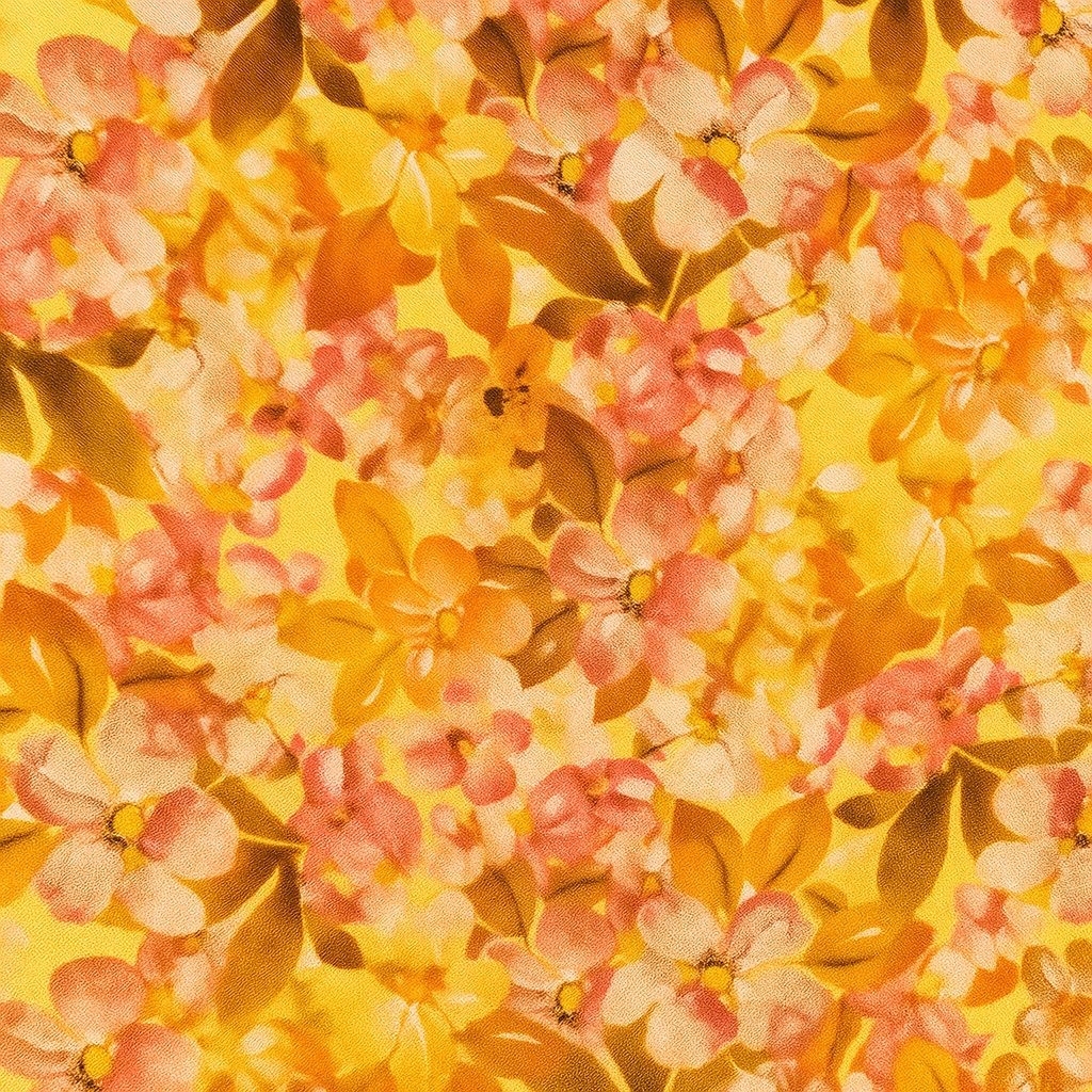 kain katun silky motif bunga besar premium / bahan katun silky motif bunga besar premium