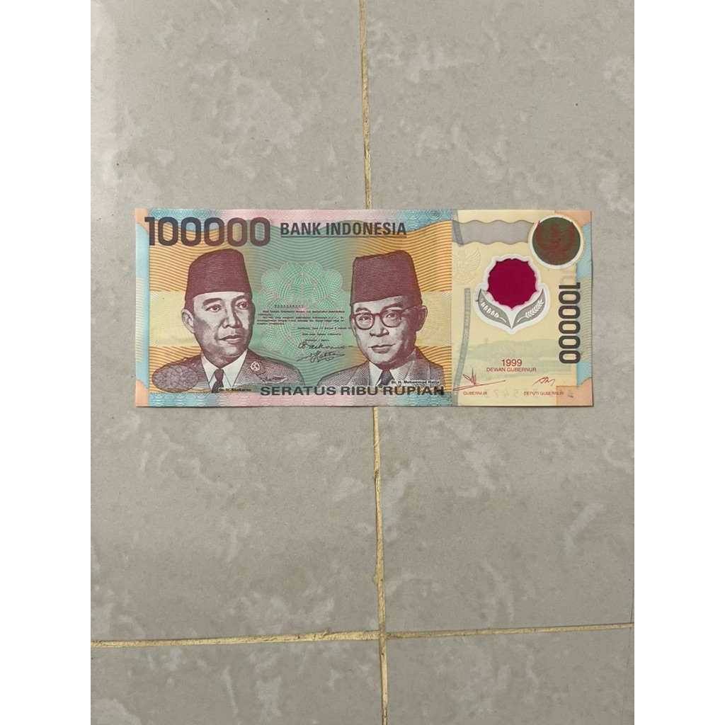 koleksi uang kuno Rp. 100.000,00 th. 1999