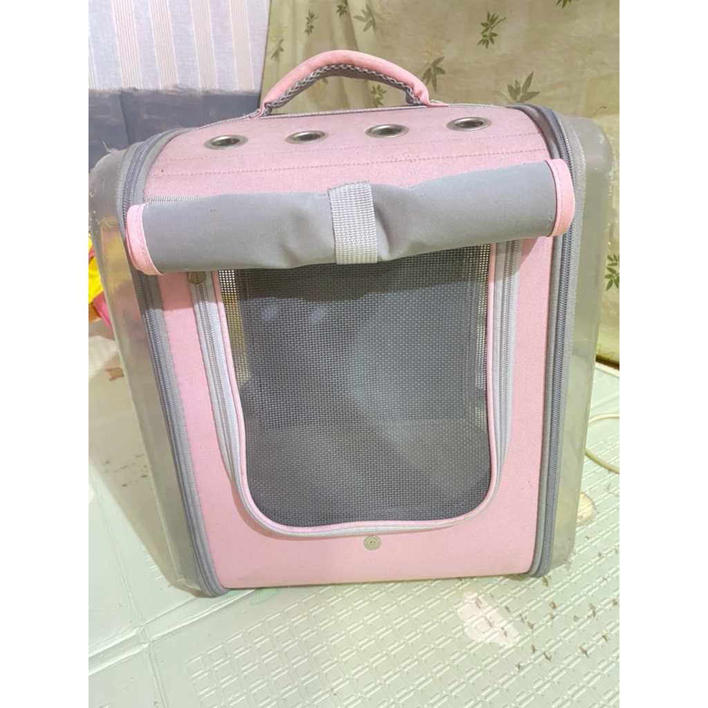 petseek tas ransel hewan anjing kuncing pet cargo pet carrier travel lipat second preloved