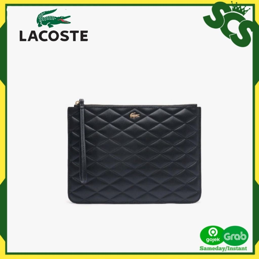 Tas Lacoste Women's Crocodile Leather Clutch Wanita