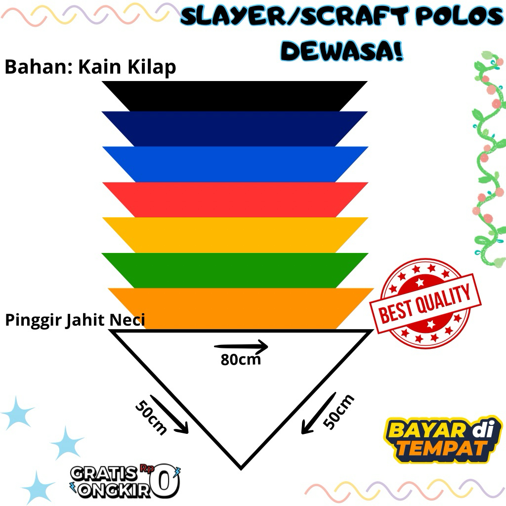 Slayer Polos//Slayer Dewasa//Slayer kilap//Slayer ukuran 50x80x50//Slayer warna