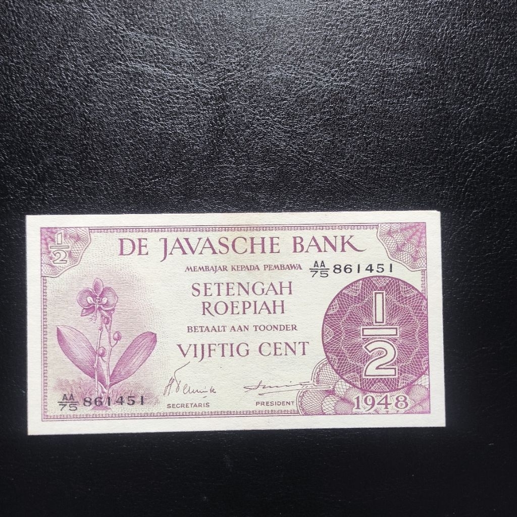 1/2 rupiah seri federal tahun 1948 AUNC