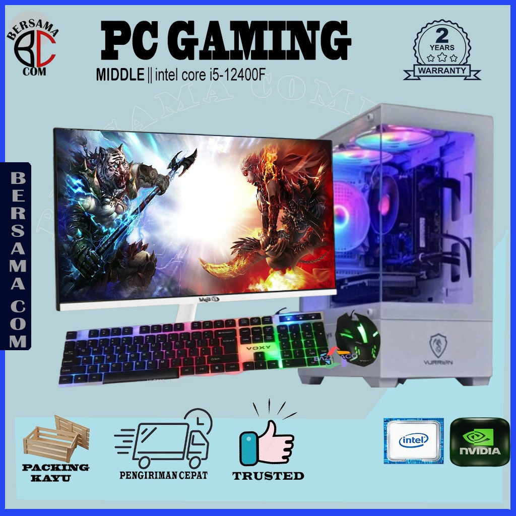 PC RAKITAN INTEL CORE I5 12400F GAMING EDITING FULLSET SIAP PAKAI