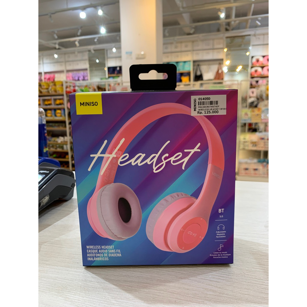 MINISO Macaron Fantasy Wireless Headset Bluetooth Headset Miniso Earphones Miniso Headphones Miniso