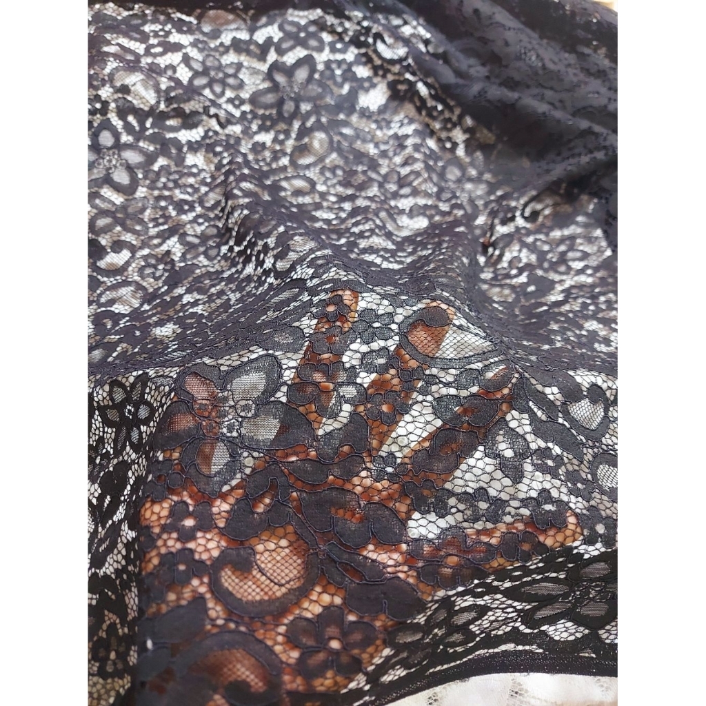 kain brokat premium  - kain brokat kebaya  - kain brokat luxury  - kain brokat meteran ( hitam) kj