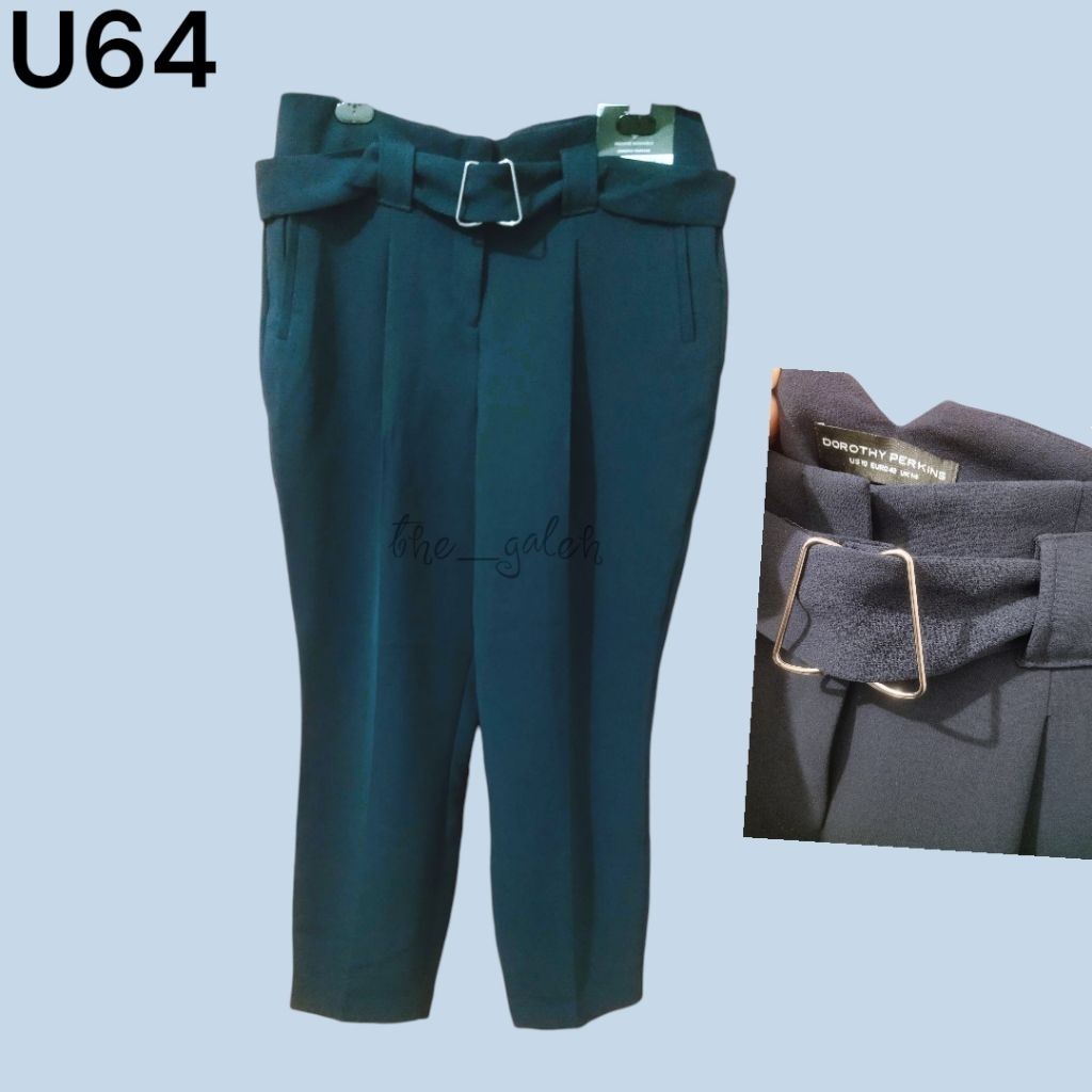 U64 New Dorothy Perkins Celana Kerja Celana Formal Wanita Biru Navy Bagus Murah