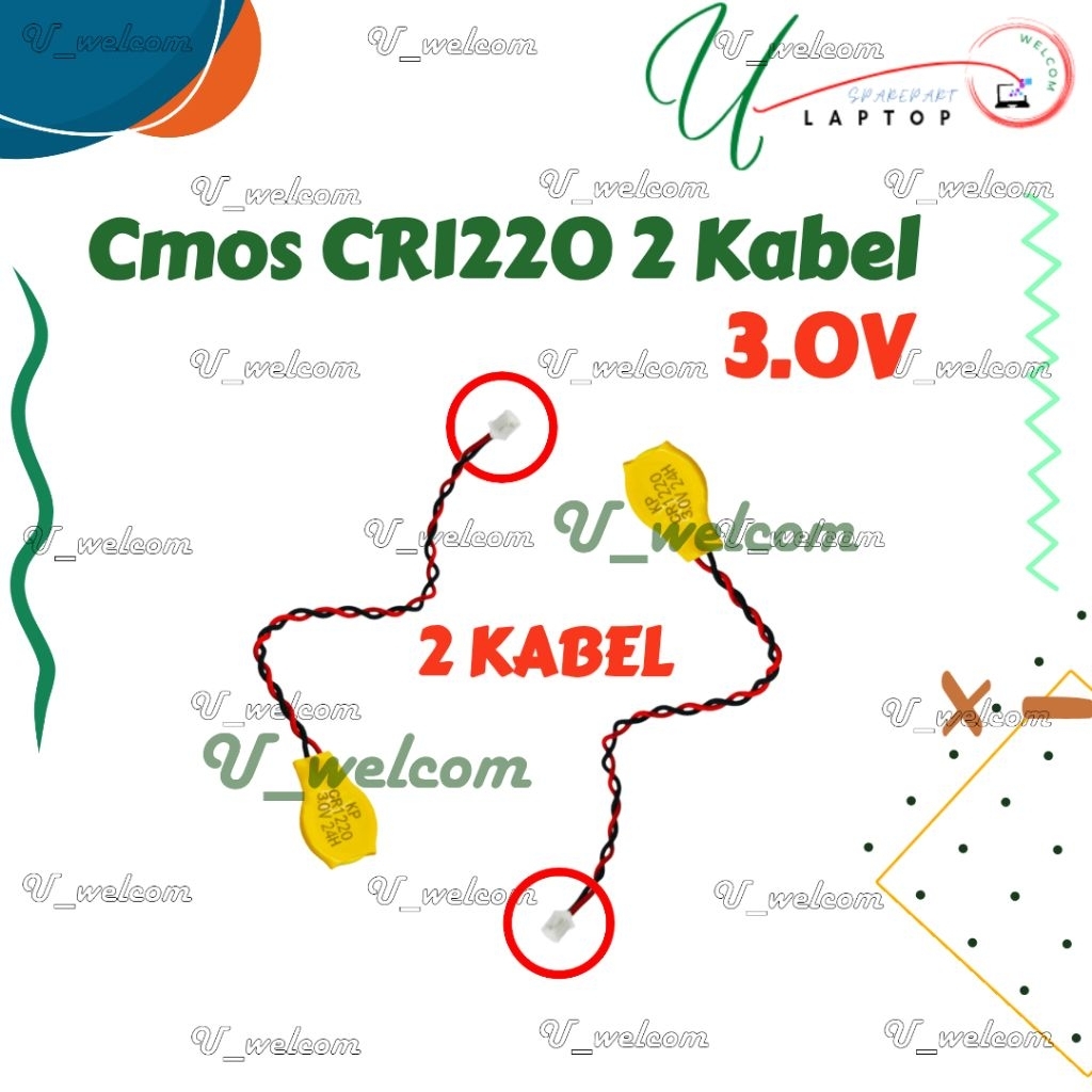 Batrai baterai cmos bios laptop notebook cr1220 kabel 3volt