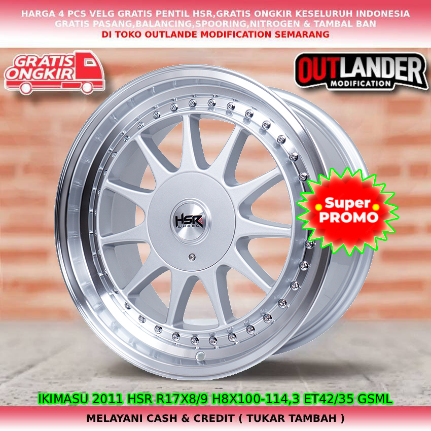 Velg celong ring17 lebar 8/9 velg mobil Kijang LGX| Veloz| Avanza| Livina| dll hsr ikimasu R17