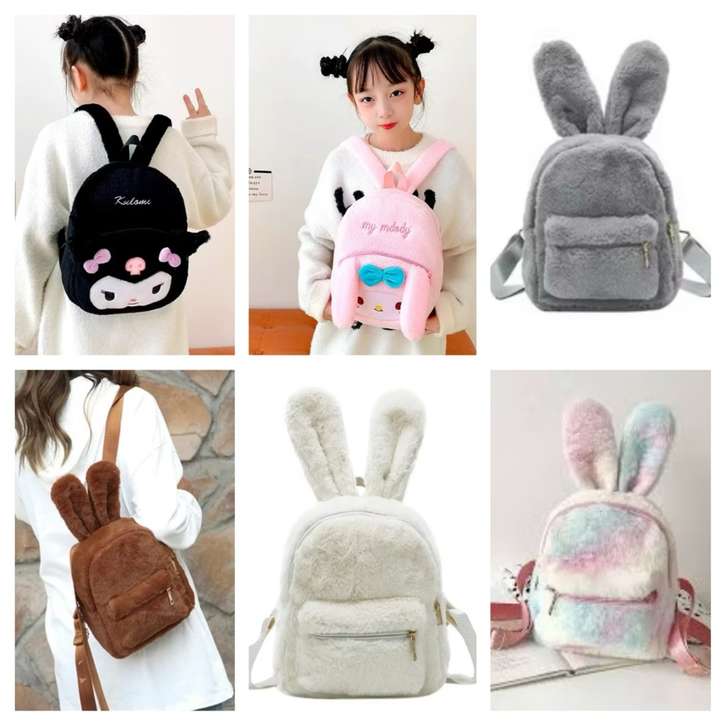 JS Tas Ransel Bulu Anak Cewek