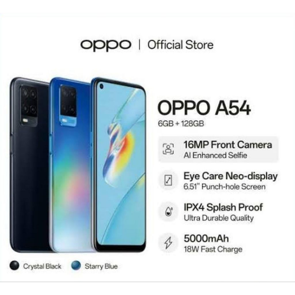 HP OPPO A54 6/128 GB - OPPO A 54 RAM 6GB ROM 128GB RESMI