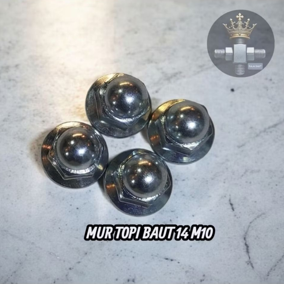 MUR TOPI M10 BAUT 14 HARGA SATUAN BAHAN BAJA KARBON