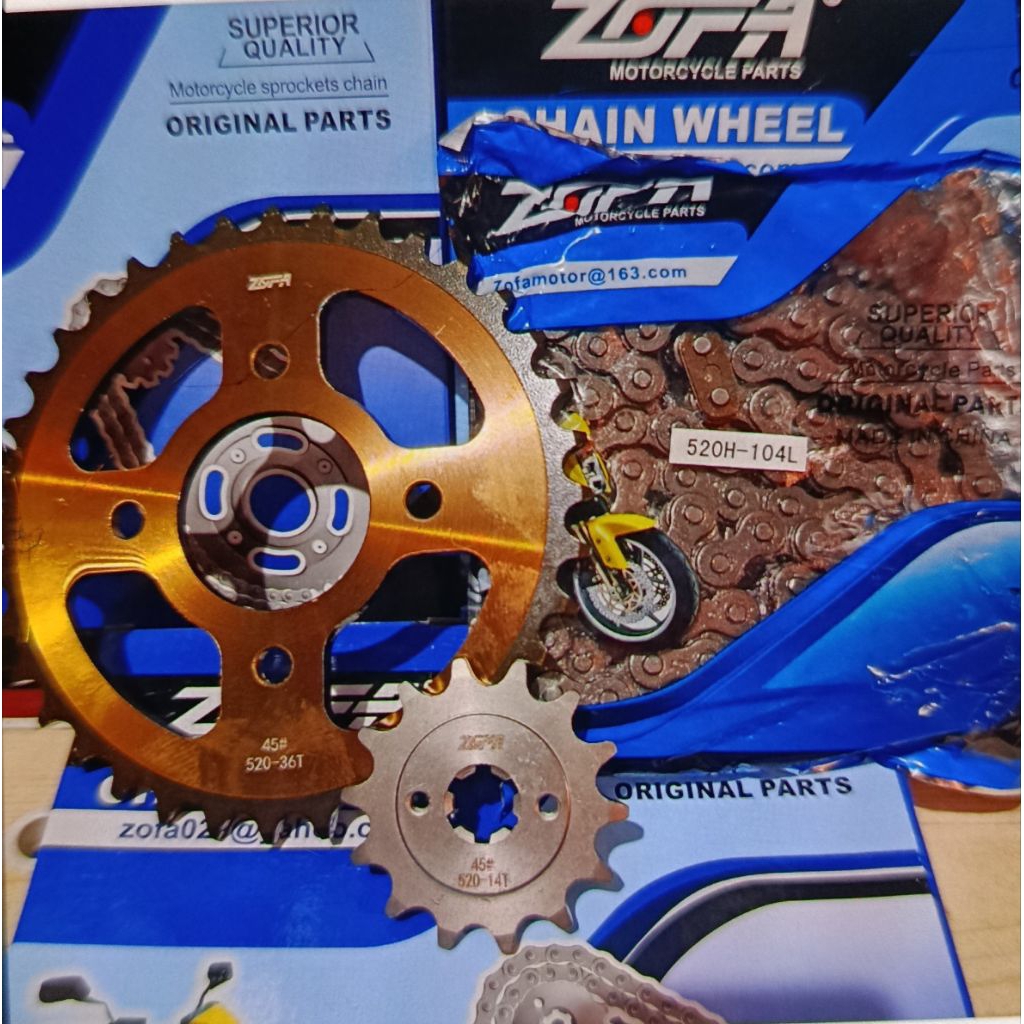 GEAR SET BAJAJ PULSAR 220 (36T/14T-520/104L) ZOFA