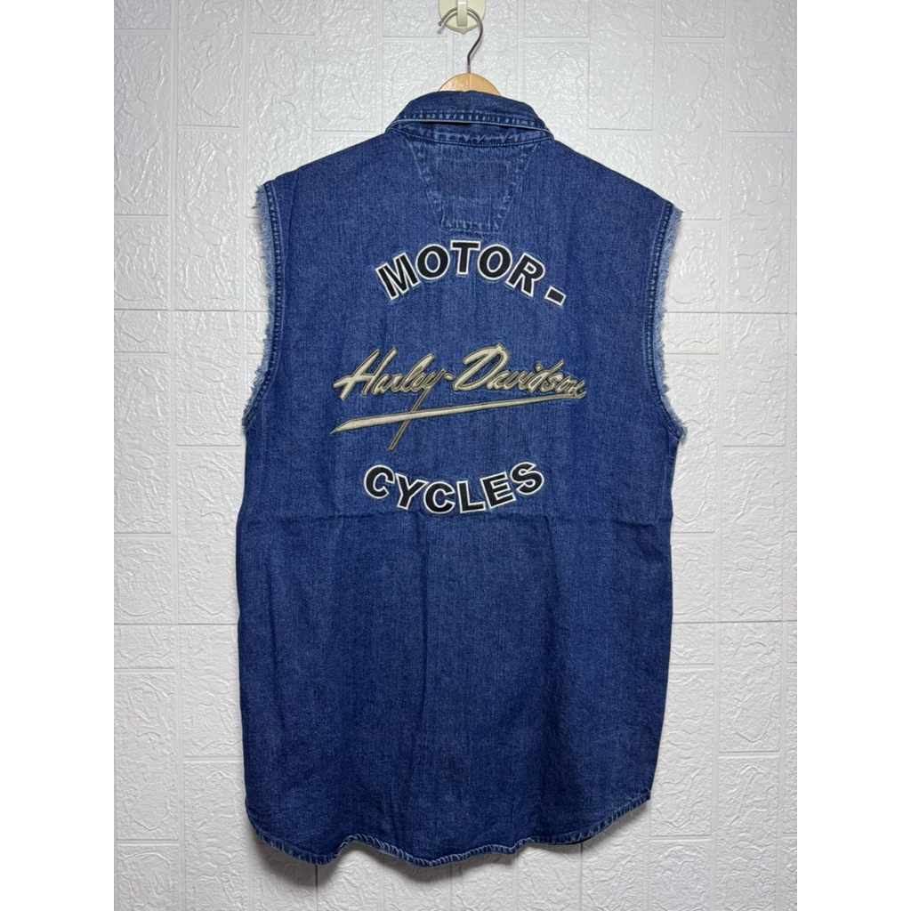HARLEY-DAVIDSON DENIM MOTORCYCLE VEST SIZE M ORIGINAL