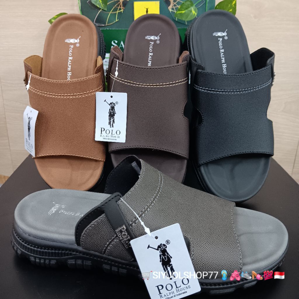 【Bisa COD/100% Original/Art EDO 03】Sandal Pria POLO RALPH HOUSE/Sandal Casual Pria/Sandal Slide/Sand