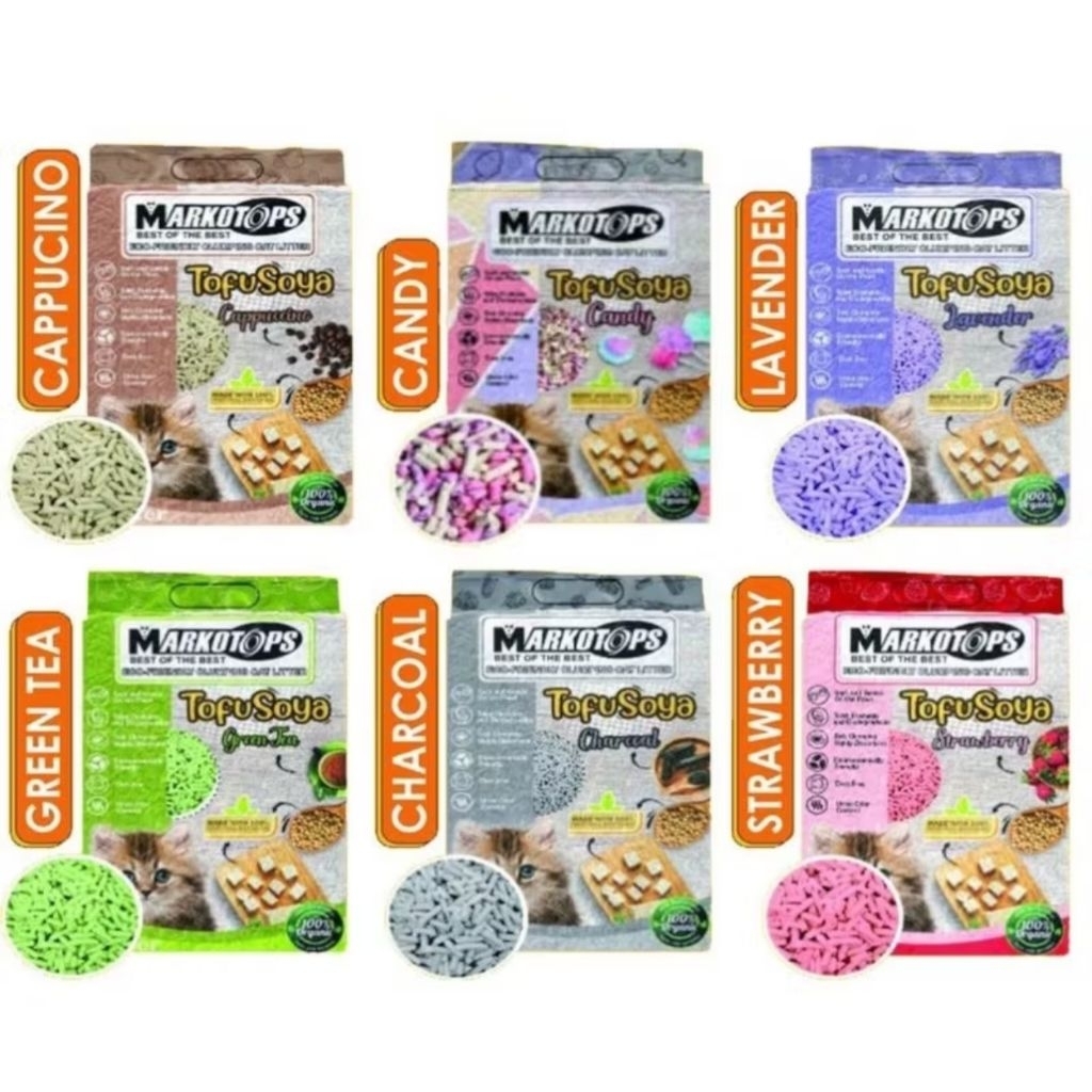 pasir tofu markotop / markotops soya clump kucing 7L 7 Litter. pasir kucing gumpal tofu MARKOTOPS