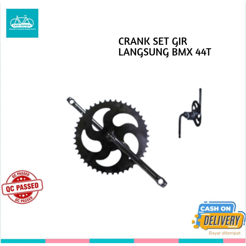 CRANK SET SEPEDA BMX 20" GEAR / GIR LANGSUNG