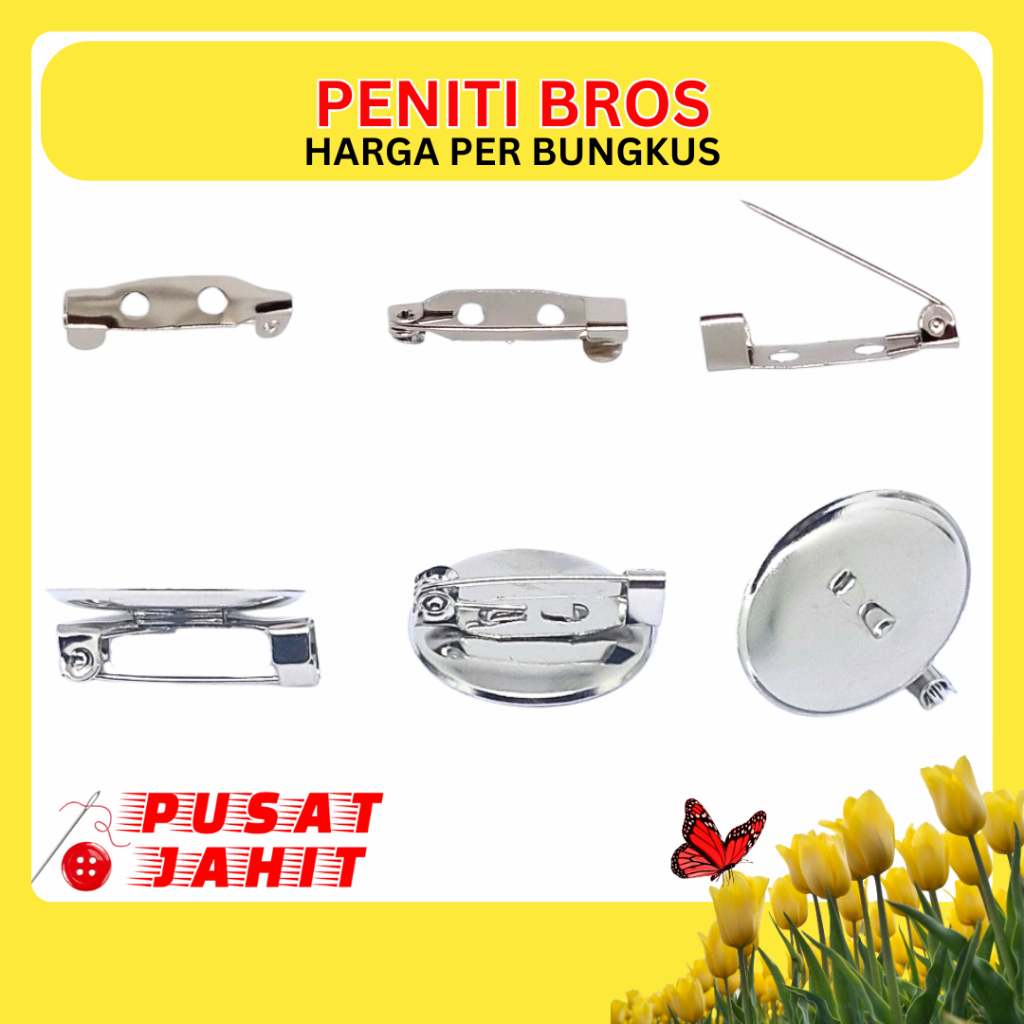 (Bungkus Kecil) - Peniti Bros / Peniti Jarum / Peniti Nametag