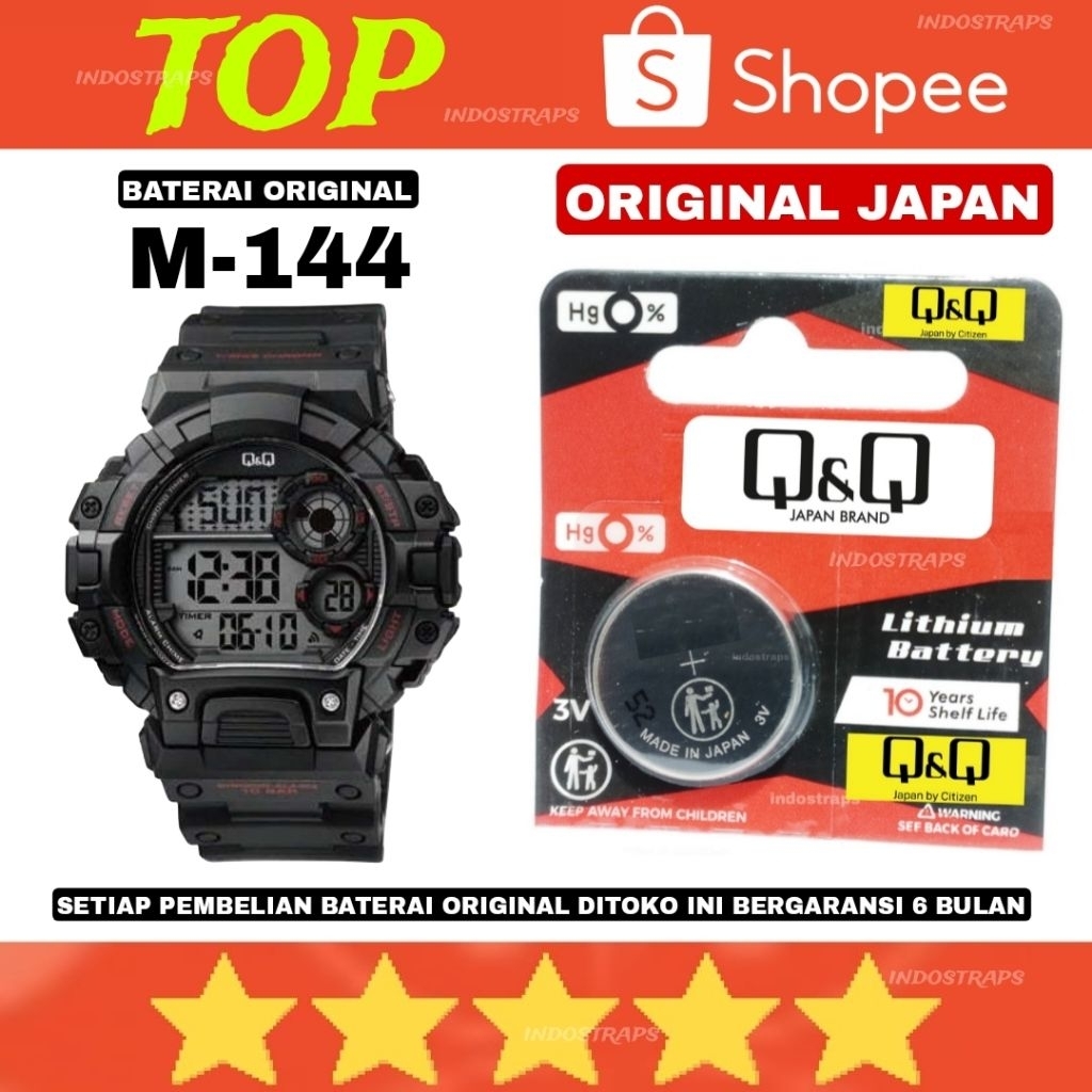 M-144 Baterai Batre jam tangan Q&Q QnQ M144 M-144 Asli awet