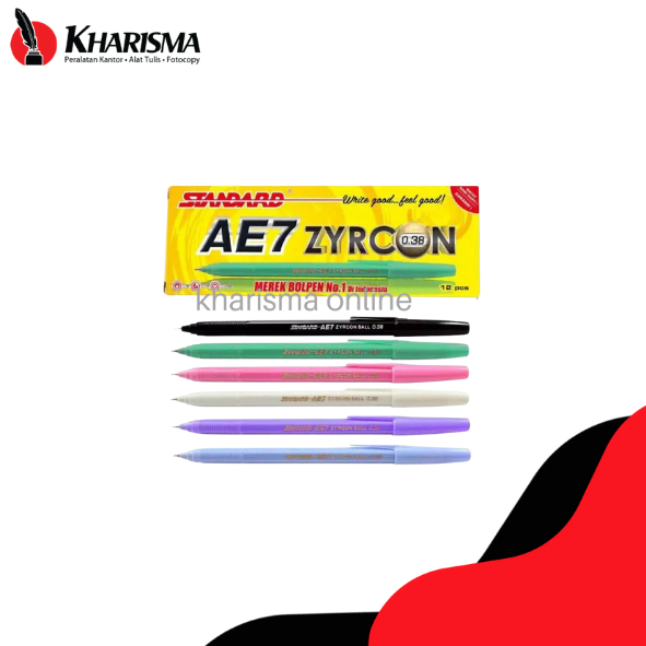 

Ballpoint STANDARD AE7 Zyrcon Pastel 0.38 -Pulpen Tinta Hitam (1Pack)